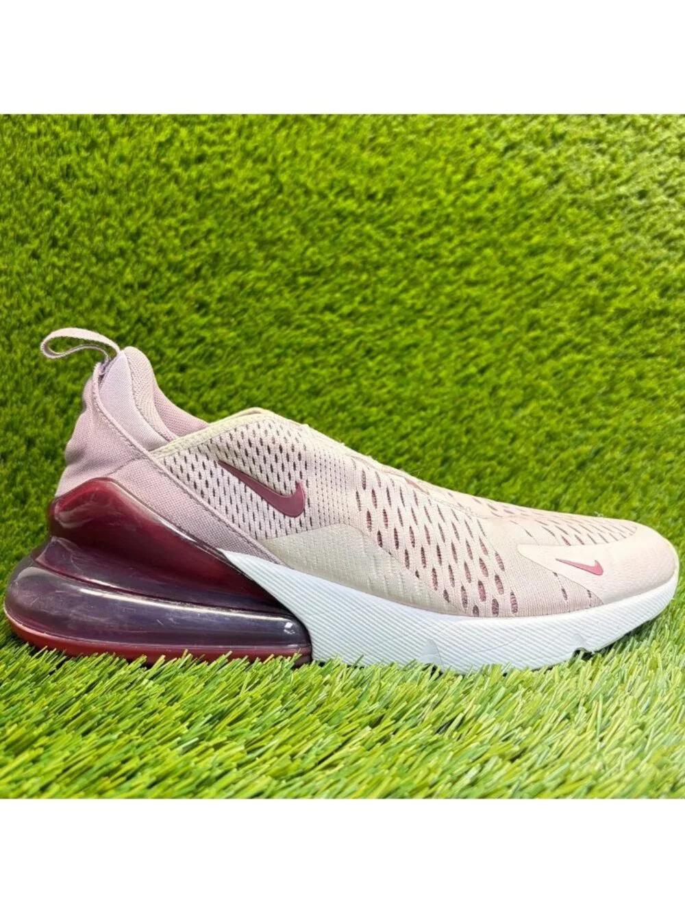 Nike Air Max 270 Womens Size 9 Barely Pink White Athletic Running Shoes Sneakers
